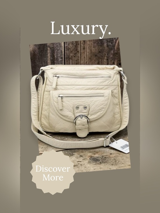 Ampere creations Handbags - Cream Leather Crossbody Bag - Luxury